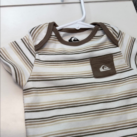 Quiksilver Brown and Cream Striped Baby onesie - Picture 6 of 7